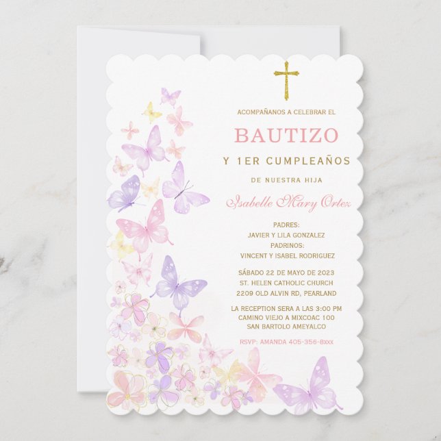 Le Baptême et Première Année invitation de notre f (Devant)