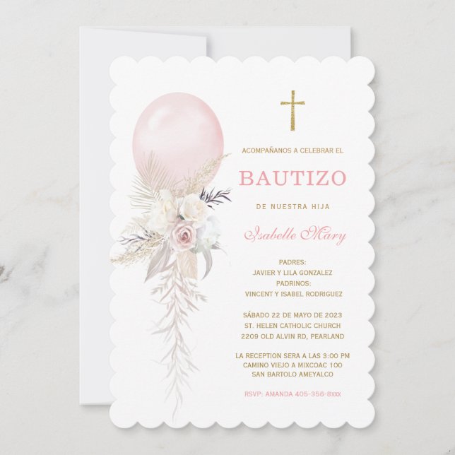 Le Baptême invitation de notre enfant (Devant)