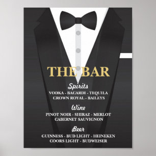 Le Bar Suit Tuxedo Poster Signer Réception de mari