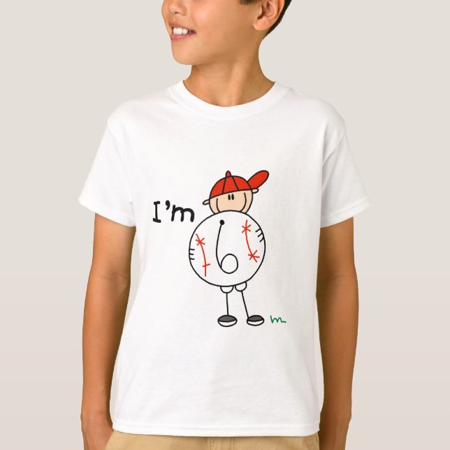 Le base-ball du garçon je suis 6 T-shirts et (Devant)