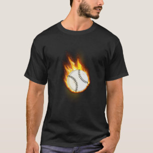 Le baseball sur un t-shirt sport feu