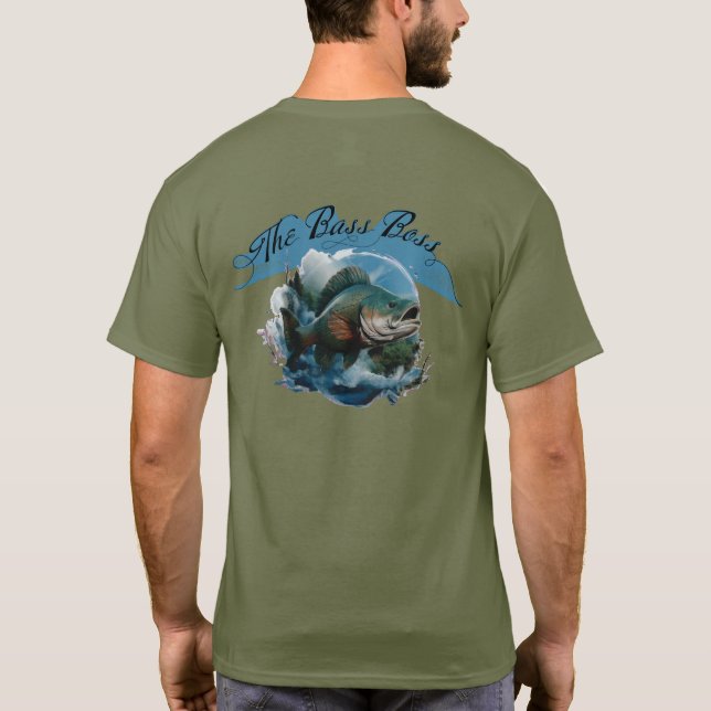 Le Bass Boss T-shirt de Pêche Personnalisable (Dos)