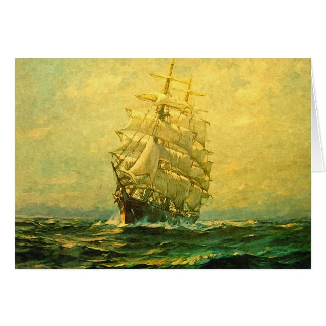 Le bateau de navigation croise l'Océan atlantique (Devant horizontal)