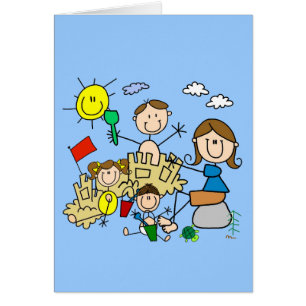 Le bâton figure l'amusement de plage de famille