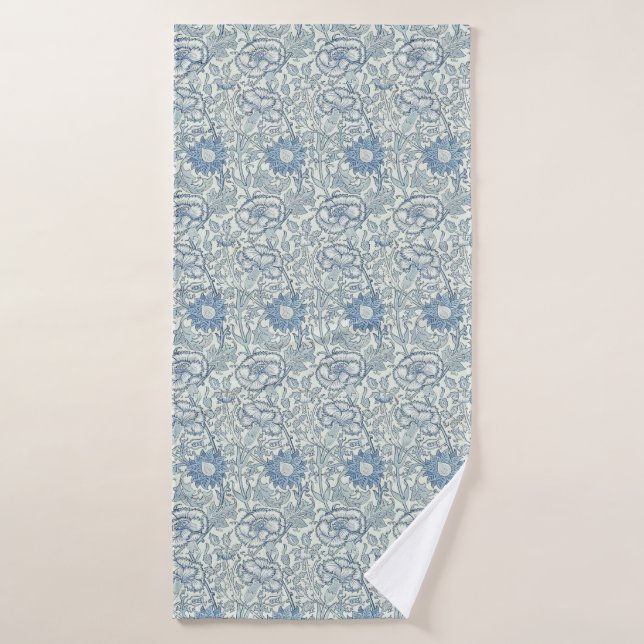 Le beau motif floral de William Morris, bleu, (Serviette de bain)