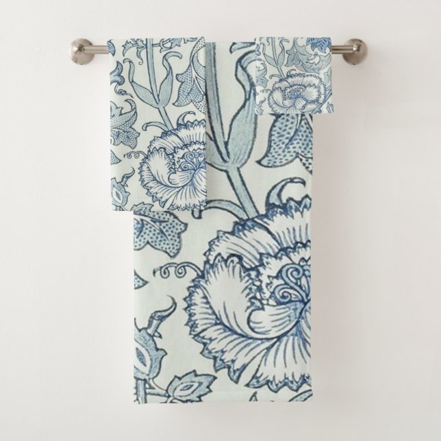 Le beau motif floral de William Morris, bleu, (En situation)