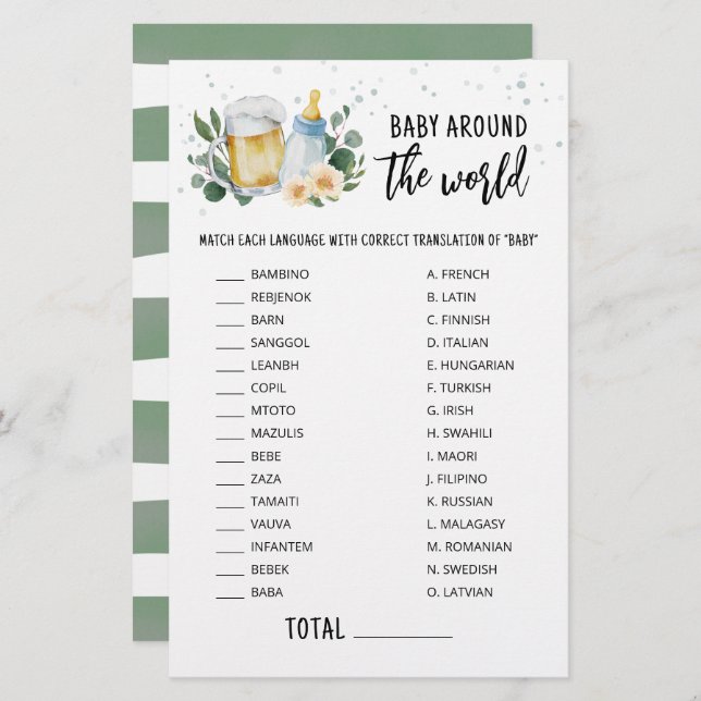 Le Bébé Brasse Bébé Dans Le Monde Jeu (Devant / Derrière)