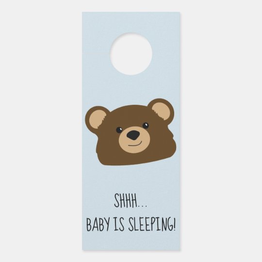 Le Bebe D Ours De Nounours Est Affichette De Porte Zazzle Fr