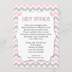 Le bébé gris rose invitation de baby shower