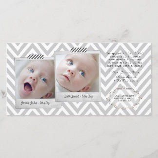 Le bébé JUMELLE le modèle de cartes photos de