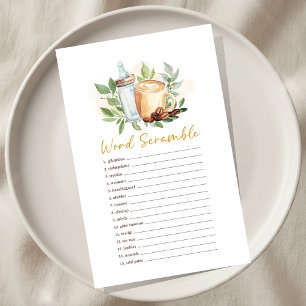 Le bébé prépare un jeu de mots mêlés pour la douch