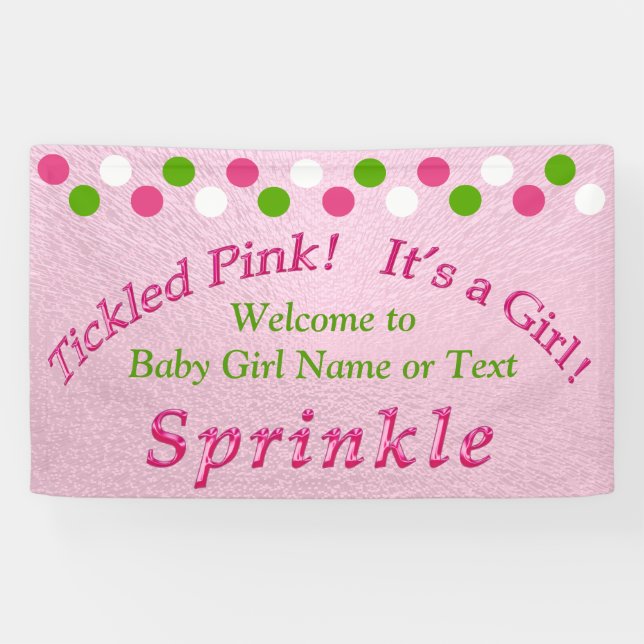 Le bébé rose et vert arrosent la bannière avec (Horizontal)