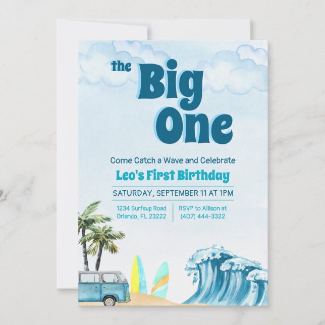 Le Big One - Première Invitation d'anniversaire (Devant)
