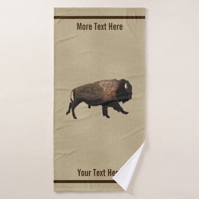 Le Bison De Galage Sur Papier Ancien (Serviette de bain)