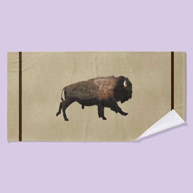 Le Bison De Galage Sur Papier Ancien (Serviette de bain)