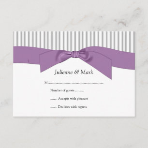 le blanc 3.5x5 gris barre le ruban pourpre RSVP