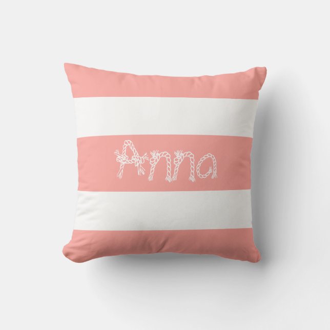 Le blanc barre Anna votre carreau nommé de coussin (Recto)