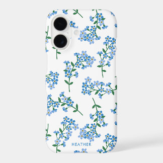 Le blanc bleu m'oublient motif non floral