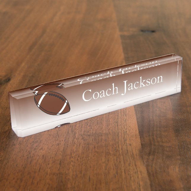 Le blanc brun du football se fanent plaque (Taille)