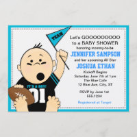Le bleu folâtre des invitations de baby shower de