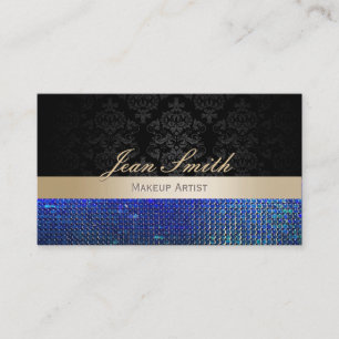 Le bleu miroite des cartes de visite de maquilleur