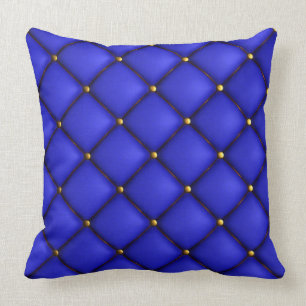 Le bleu royal a orné le coussin simili cuir
