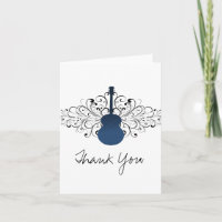 Le bleu royal tourbillonne carte de remerciements