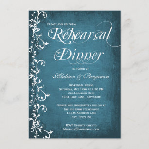 Le bleu rustique tourbillonne des invitations de