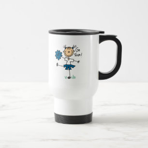 Le bleu vont tasse de pom-pom girl d'équipe