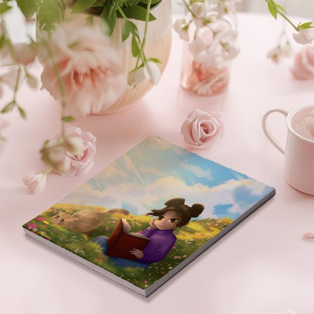 Le Bloc-Notes de la Fille Lisant et du Chat Ennuyé (Créateur téléchargé)