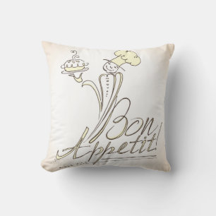 Le bon chef dit la fève Appetit ! Coussin