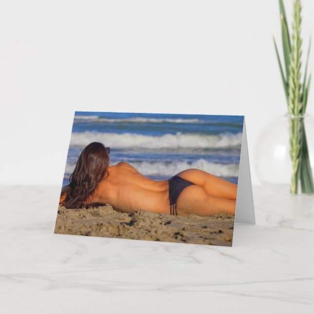 LE BONHEUR EST CHALEUREUX BUNS PLAGE CARTE DE FILL (Devant)