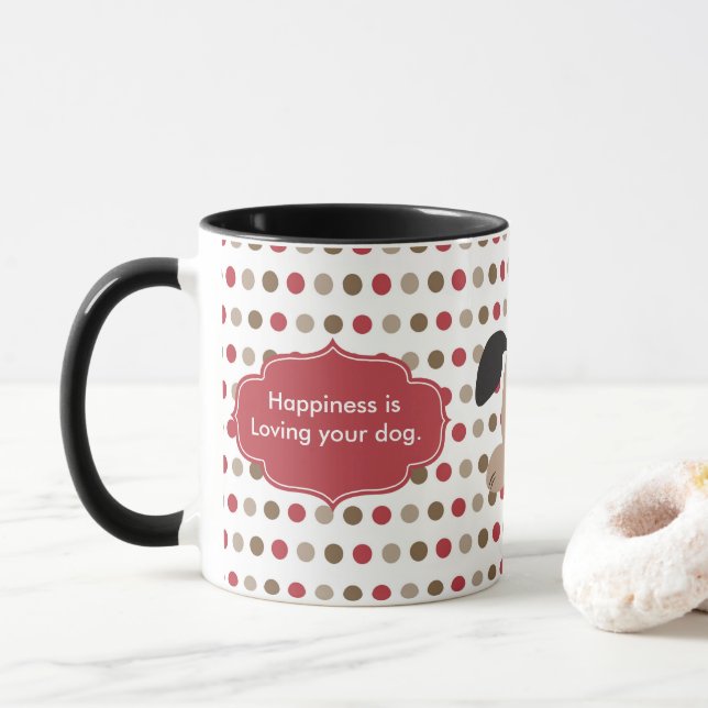 Le bonheur est d'aimer mon chien Mug (Avec donut)