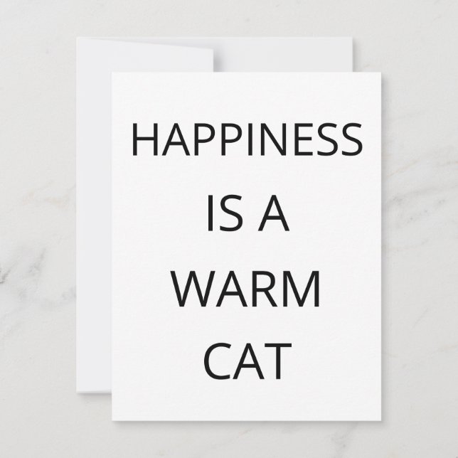 Le bonheur est une carte plate de chat chaud (Dos)