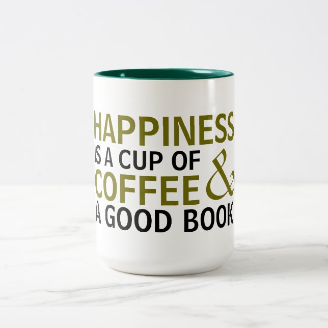 le bonheur est une tasse de café bon livre design  (Centre)