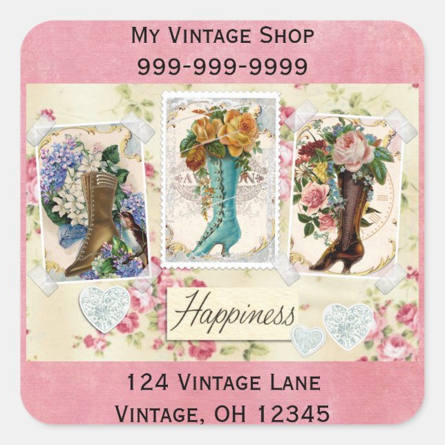 Le bonheur est Victorian Steampunk Boots Stickers (Devant)