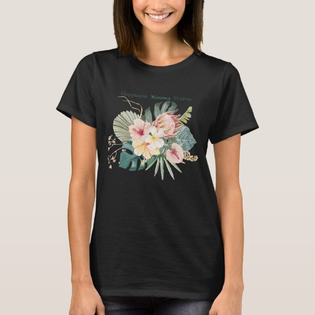 Le bonheur fleurit au sein du T-shirt (Devant)