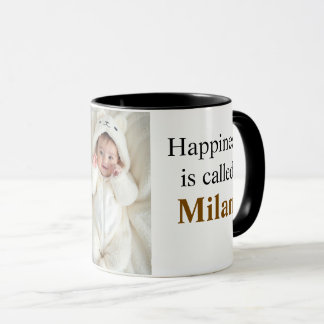 Le bonheur personnalisé s'appelle mug photo 