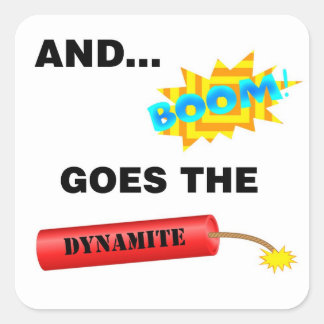 Le boom va les autocollants de carré de dynamite