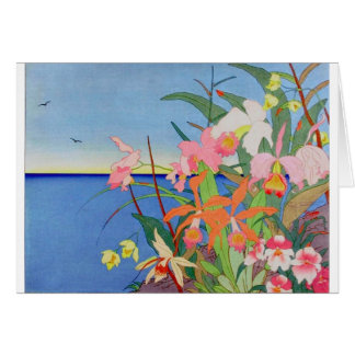 Le bord de la mer fleurit l'art japonais Ukiyo-E