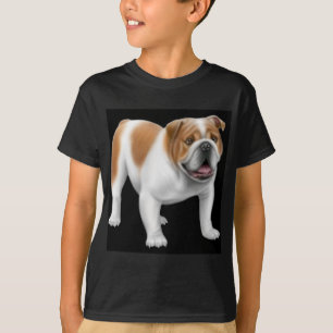 Le bouledogue anglais badine le T-shirt foncé