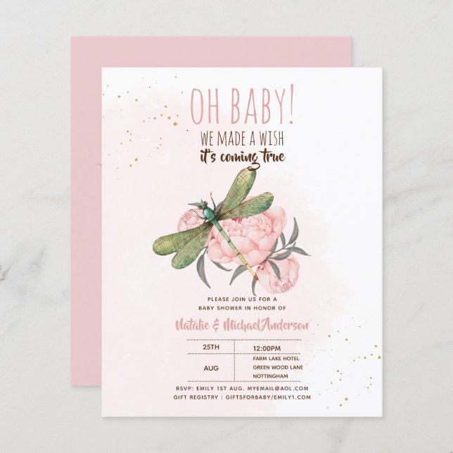 LE BUDGET DRAGONFER Un Baby shower Souhaitable Flo (Devant / Derrière)