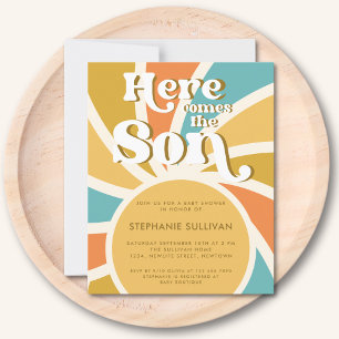 Le Budget Ici Le Fils Baby shower Invitation