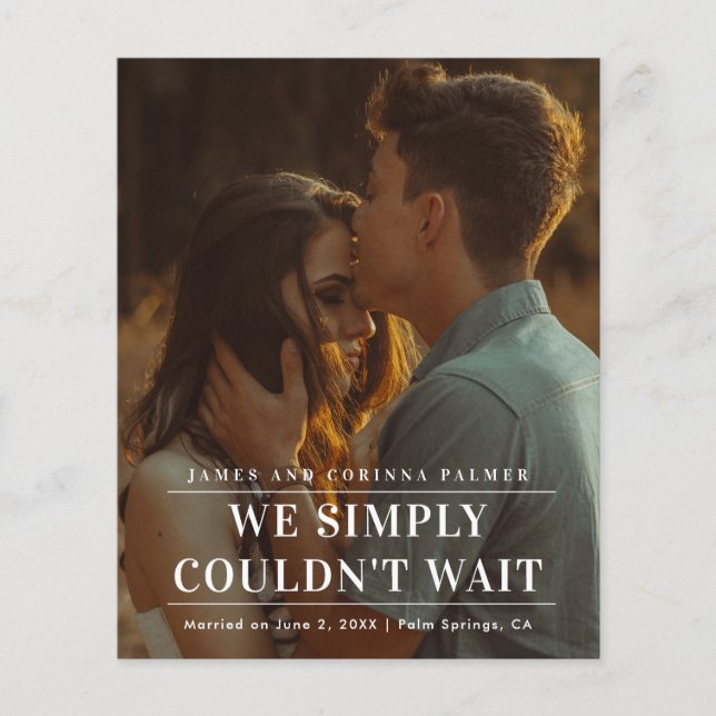 Le budget n'a pas pu attendre le Faire-part Mariag (Devant)