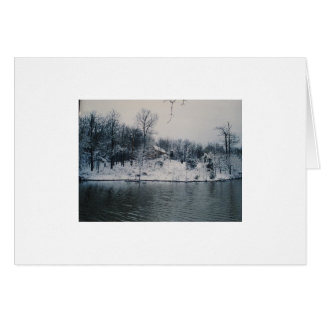 Le cabine et l'étang en hiver (Devant horizontal)