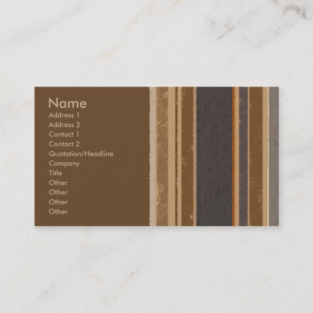 Le cacao barre le carte de visite (Devant)