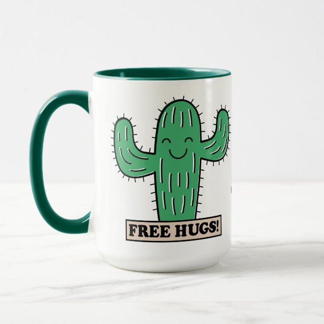Le cactus libre étreint les tasses nommées faites (Gauche)