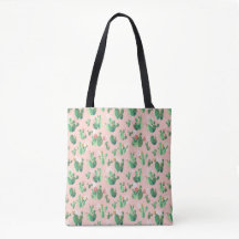 Le cactus rose fleurit sac fourre-tout
