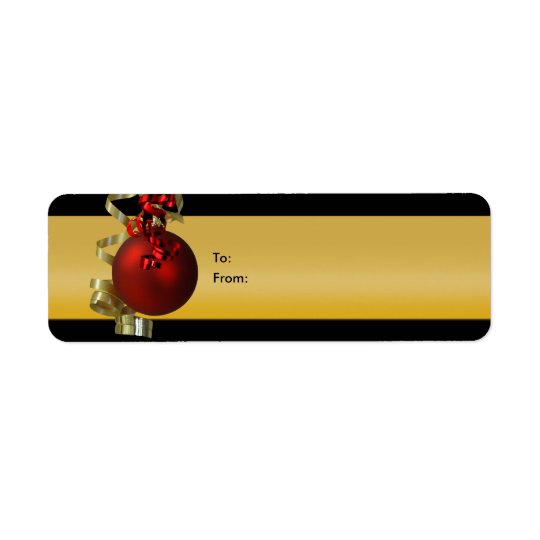Le cadeau d'ornement de Noël étiquette l'or de rou