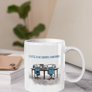 "Le café est mon collègue favori" Mug personnalisé